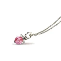 Colgante Chupete Plata Swarovski Rosa
