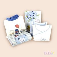 Ropa de la Cesta Bebe Bienvenida BebeChupete en color azul