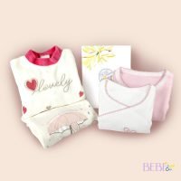 Ropa de la Cesta Bebe Bienvenida BebeChupete en color rosa