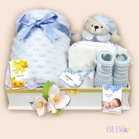 Cesta Bebe Dulces Sueños en color azul de BebéChupete
