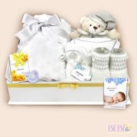 Cesta Bebe Dulces Sueños en color gris de BebéChupete