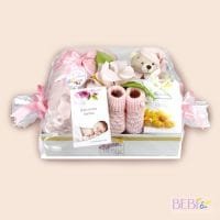 Cesta Bebe Dulces Sueños en color rosa de BebéChupete para regalo
