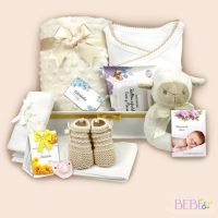Productos de la Cesta Bebe Dulces Sueños en color beige de BebéChupete