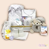 Productos de la Cesta Bebe Dulces Sueños en color gris de BebéChupete