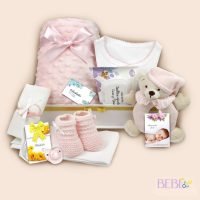 Productos de la Cesta Bebe Dulces Sueños en color rosa de BebéChupete