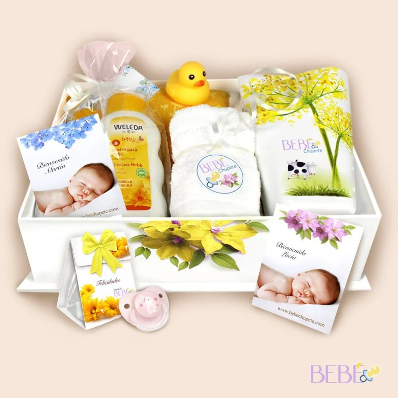 Cesta Weleda Bebe con productos de su marca y de BebéChupete