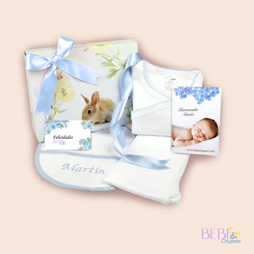 Regalo Bebe Recien Nacido primera puesta azul