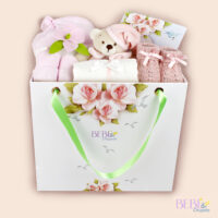 Canastilla de Recien Nacido ideal para baby shower y nacimientos en color rosa