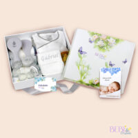 Regalo Bebe Floral para recien nacido en color gris