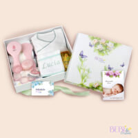 Regalo Bebe Floral para recien nacido en color verde